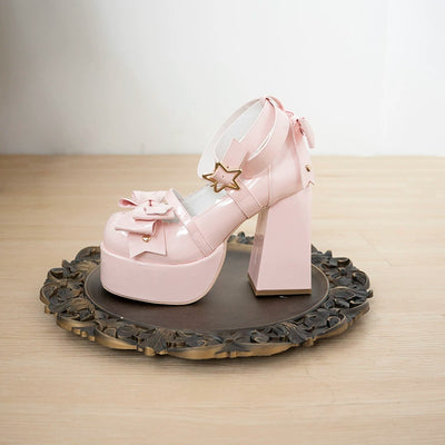 Beauty Bunny~Star Prayer~Kawaii Lolita Shoes Round Toe Summer Heels 34 Patent pink 