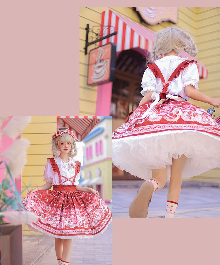 OCELOT~Sweet Lolita Lolita JSK and SK Rabbit Strawberry Dress