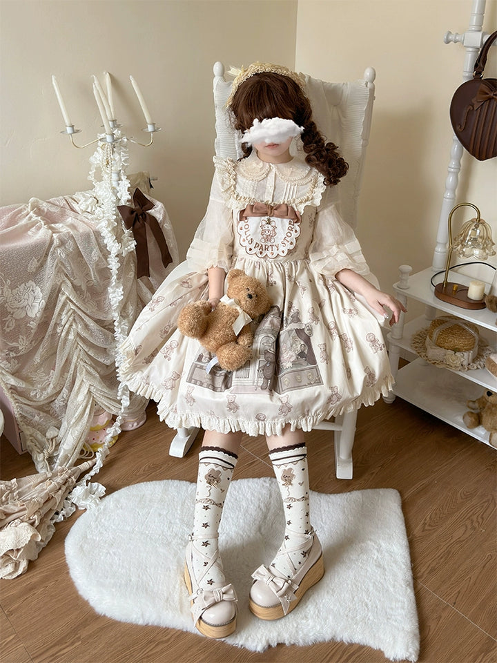 SeeYou~Sweet Cake~Sweet Lolita Platform Shoes Wood Grain