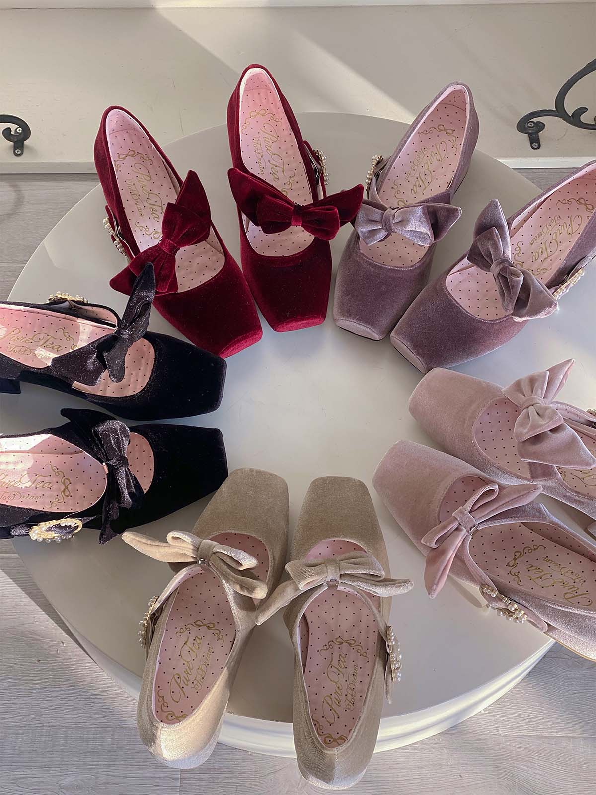 Pure tea for dream~Angel Velvet~Sweet Lolita Shoes Mid-heel Velvet Shoes 32816:394204