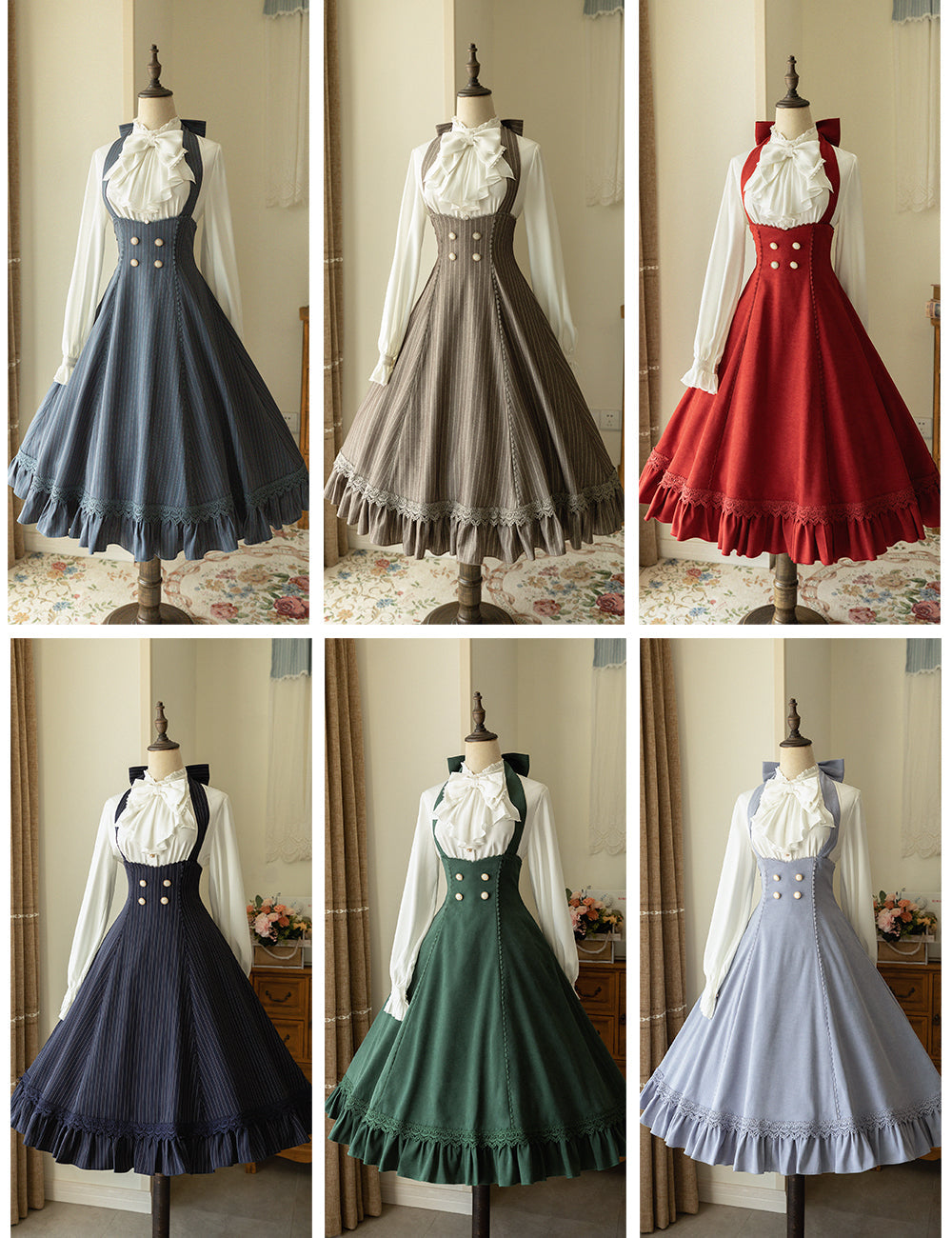 Forest Wardrobe - South of the Forest - Vintage Lolita Halter JSK Dress, French Style Blouse 44379:806062