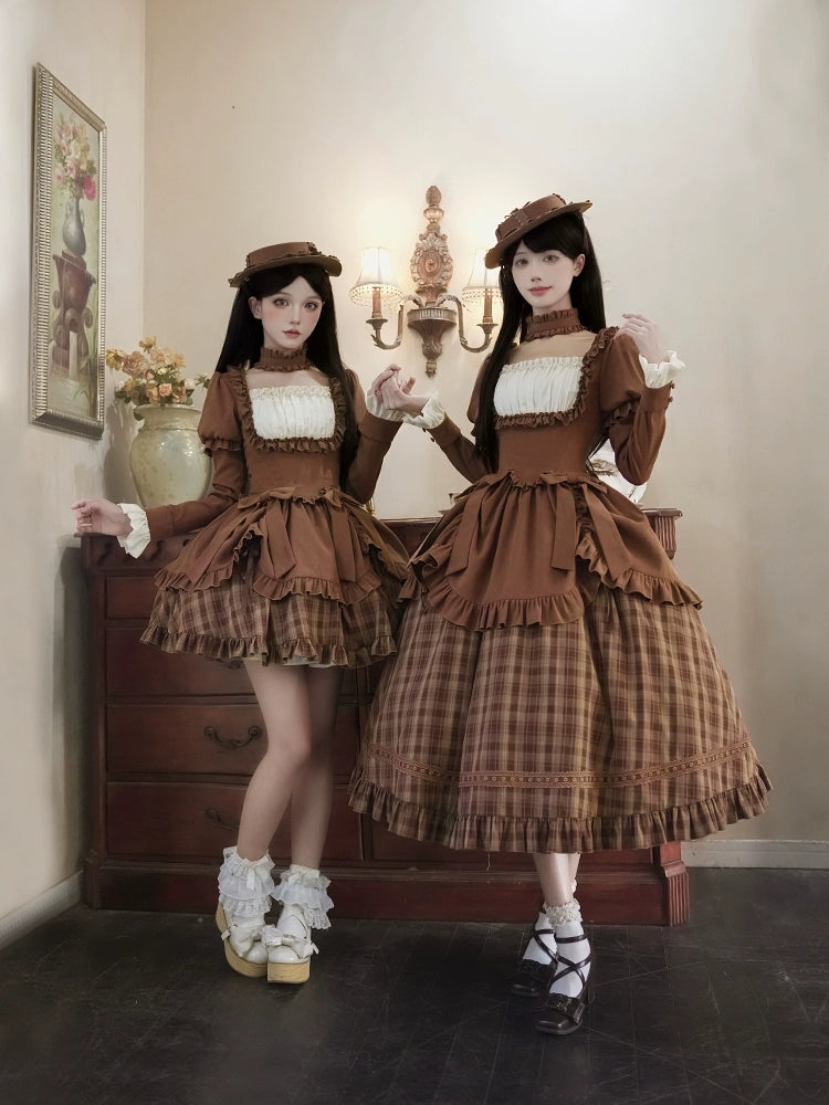 With PUJI - Oak Hymn - Classic Lolita Plaid OP Suit, Side Zipper 43924:791252