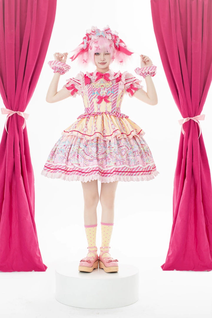 (Buyforme)Letters from Unknown Star~Candy Park Salopette Sweet Lolita Jumper Dress Set   