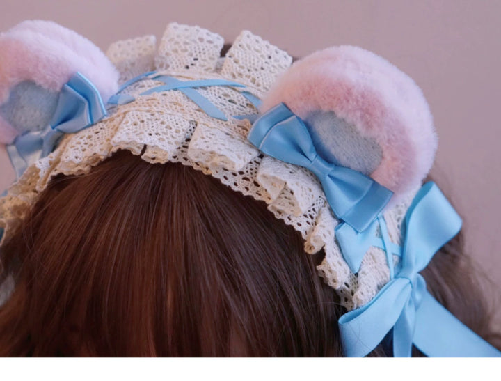 (BFM)Besozealous~Handmade Lolita KC Animal Ear Coffee Hairband   