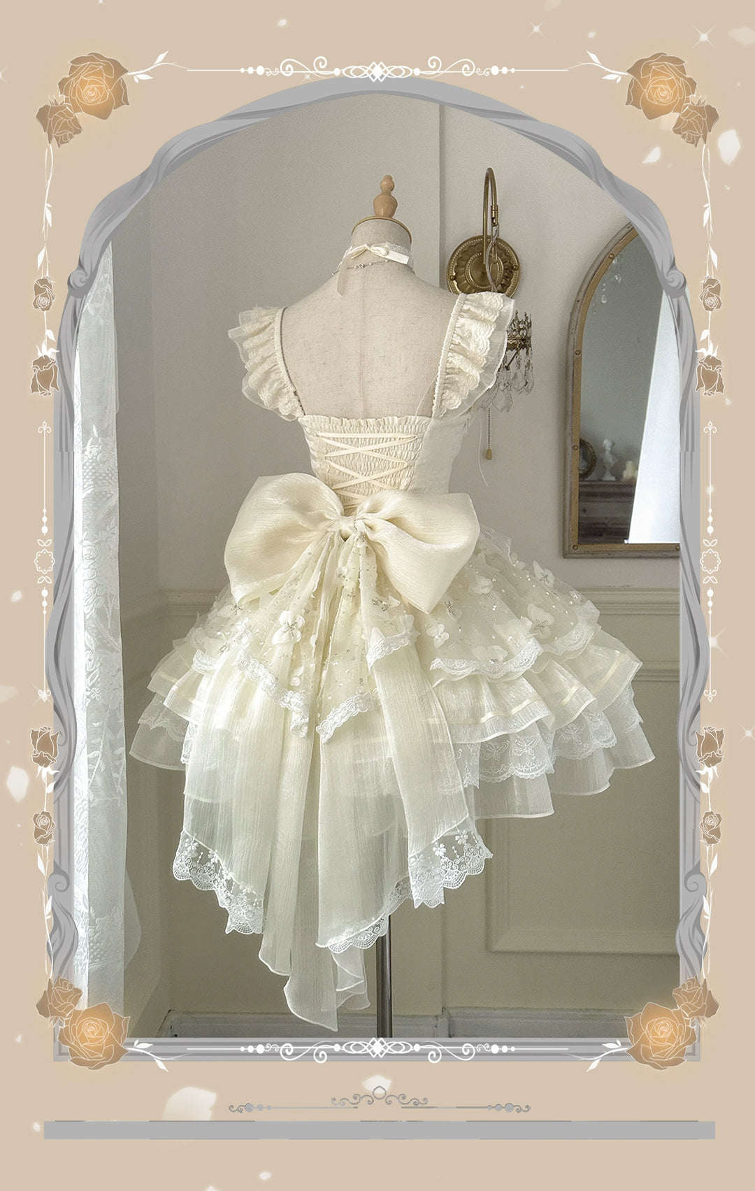 Flight Diary~First Love Praise~Sweet Lolita JSK Tiered Dress Princess Cake Dress   