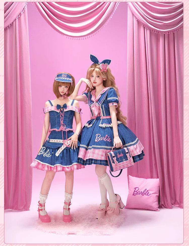 Blossom Daydream - IP Collab Sweet Lolita Dress Set, Pearl Plaid 45899:867263