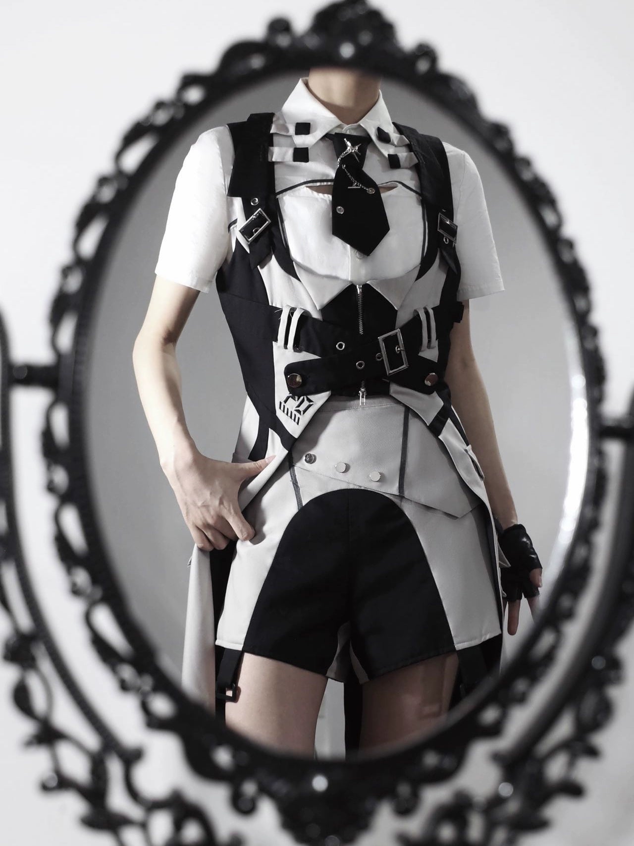 Letters from Unknown Star - Sky Core Record - Ouji Lolita Shorts Suits Short Sleeve Dress Set S Short sleeve shirt only