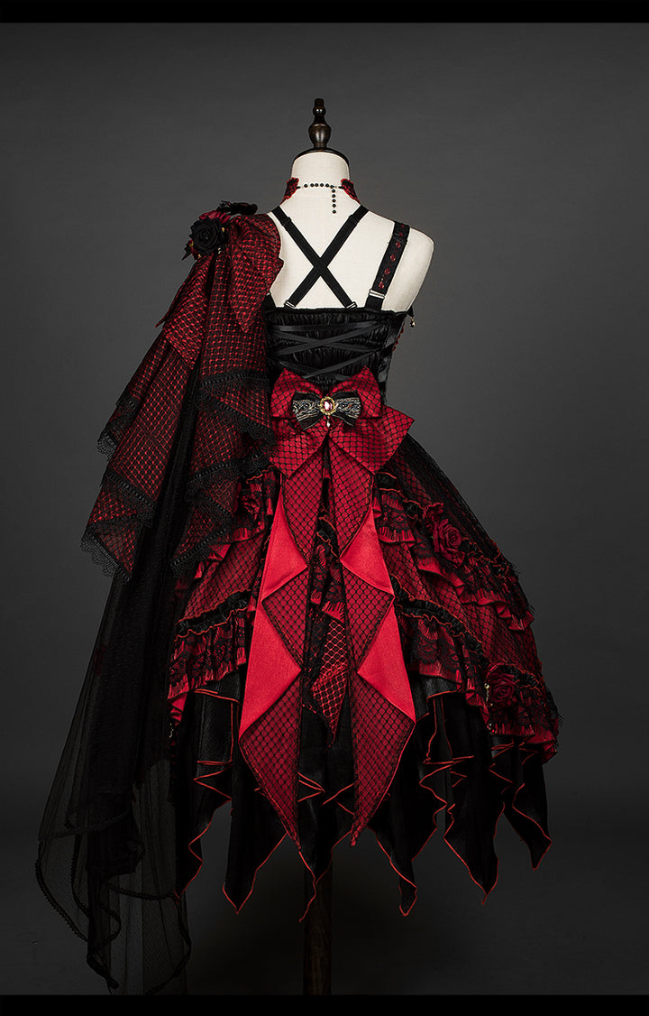 Yupbro~Astoria~Black Red Gothic Lolita JSK Outfit in Dragon Design