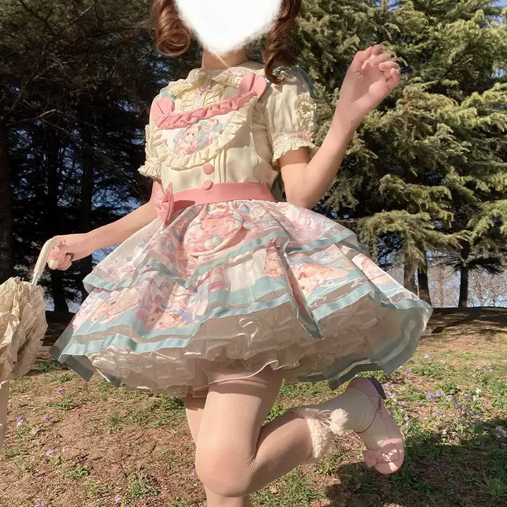 Mewroco~Sweet Lolita Dress Suit Salopette and Hoodied OP