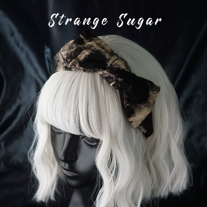 Strange Sugar~Gothic Lolita Black Headdress Butterfly KC Photography Props 10 - Black-yellow tie-dye butterfly bow  