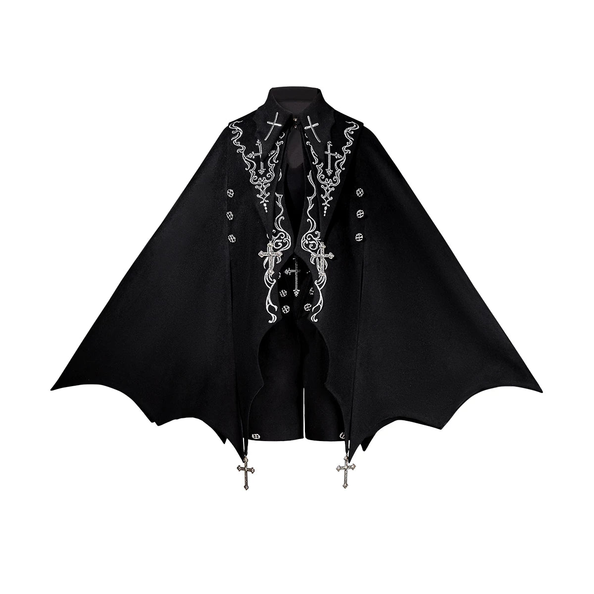 Nightfall - Ouji Lolita Outfit, Bat Wing Shaped Cape (L M S XL) 44548:812700