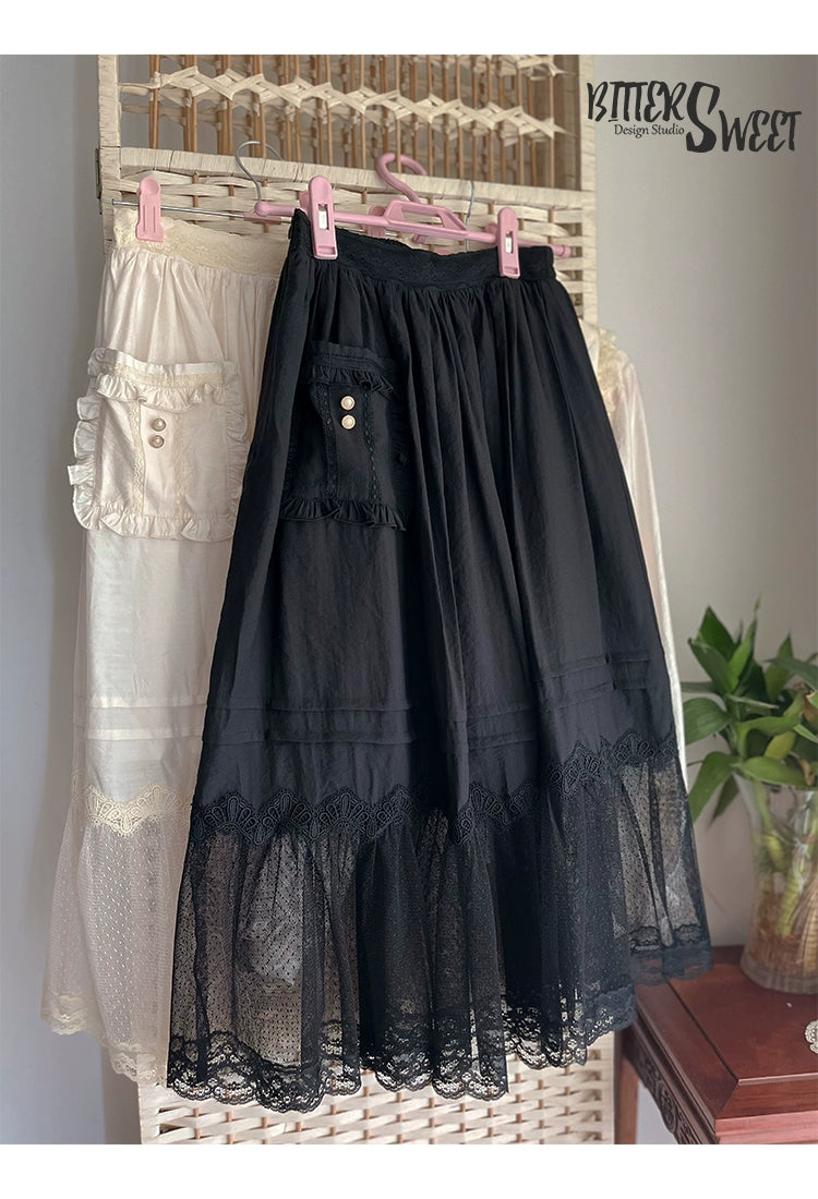 BitterSweet~Elegant Lolita Skirt Set V-neck Long Sleeve Shirt   