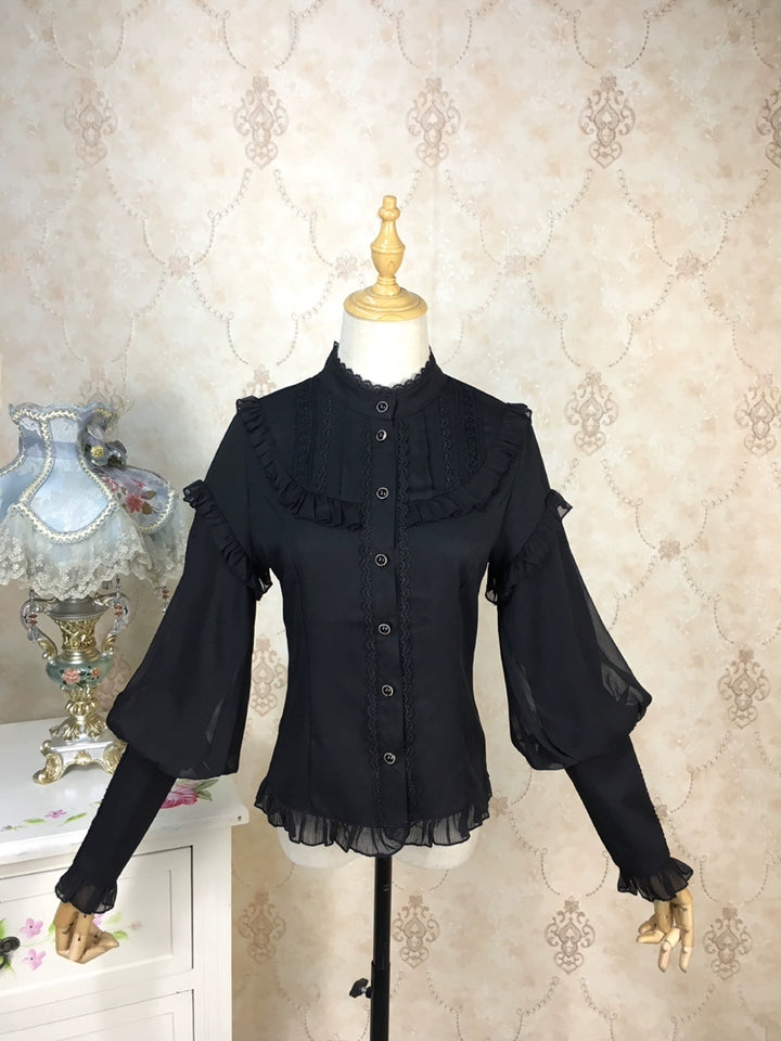 Princess Tailor Lolita~Classic Lolita Blouse Mutton Sleeves Thick Lolita Shirt 39986:648796