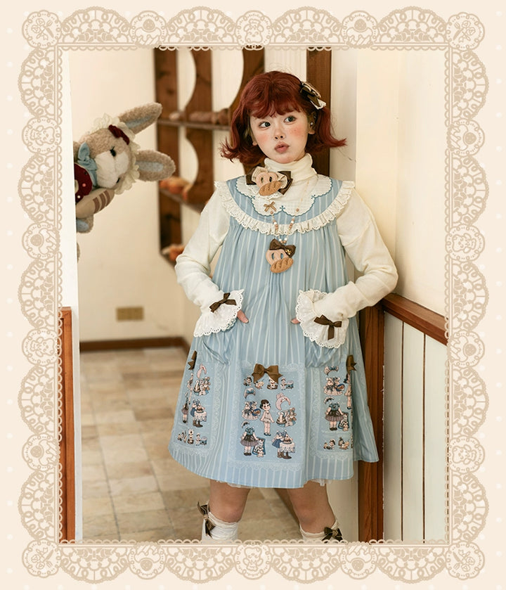 Summer Fairy~IP Collab Kawaii Lolita OP Dress Printed Pattern JSK 40554:667456