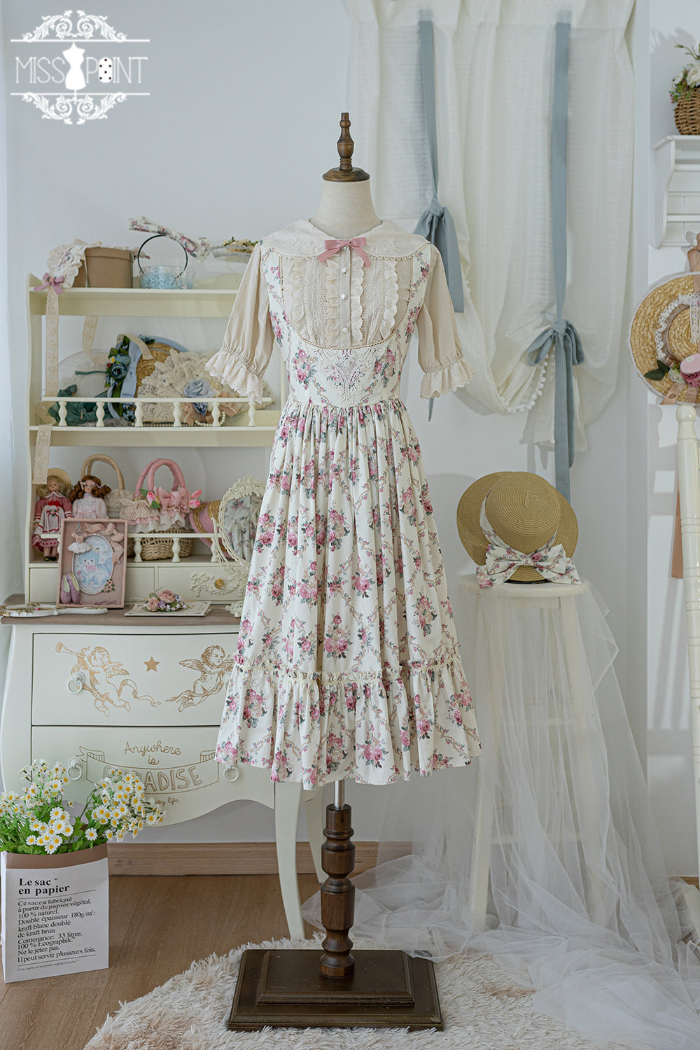 (Buyforme)Miss Point~Happy Summer Elegant Lolita Floral Jumper Skirt   