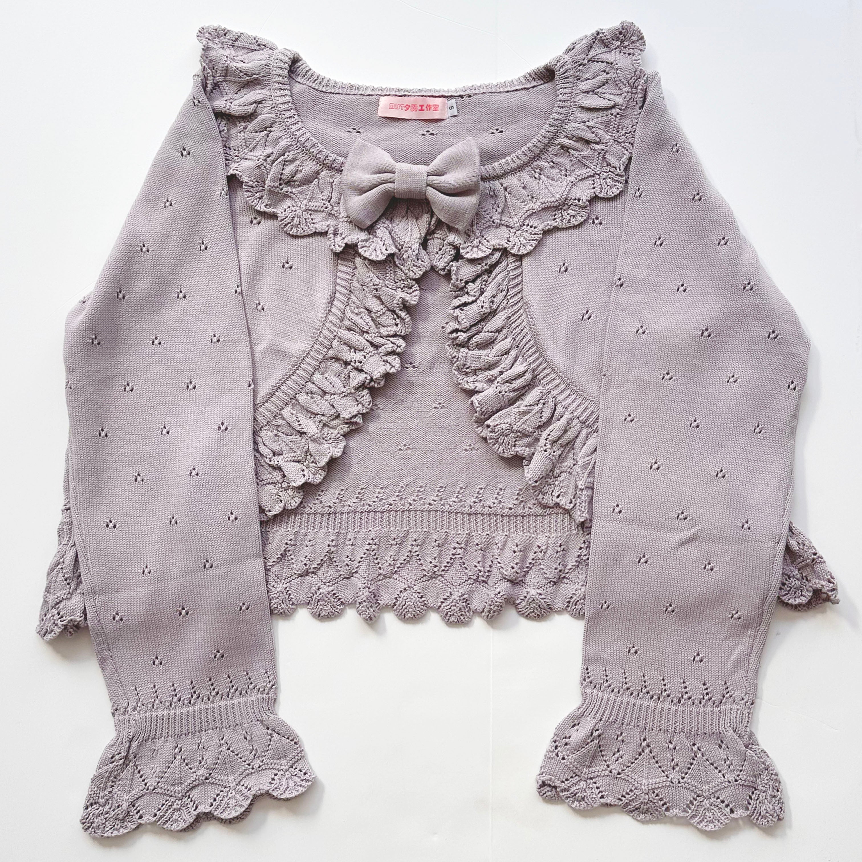 MIST - Nainai - Vintage Lolita Knitted Cardigan Gray Purple S