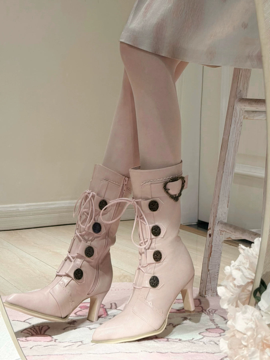 Pure Tea For Dream~Oakmoss~Classic Lolita Boots Pointed Toe Lolita Shoes