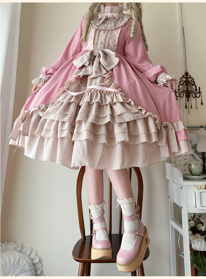 Niu Niu~Plus Size Lolita OP Dress Halloween Retro Daily Dress