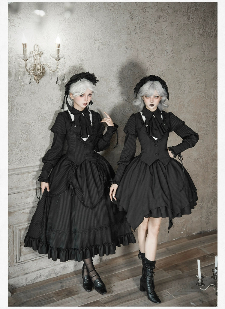 With PUJI - Night Talk - Gothic Lolita Skirt Dress Set, Batwing-shaped Accents 44188:797679