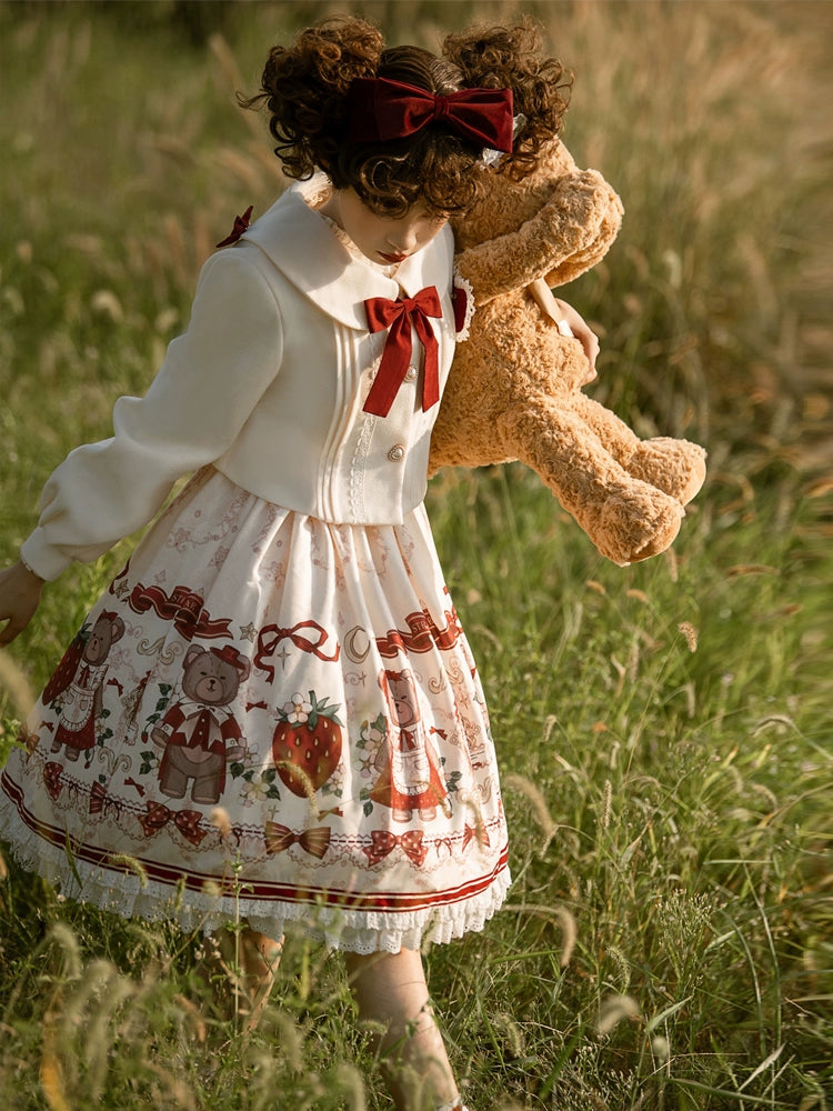 Your Princess - Winter Gift - Kawaii Lolita JSK and Coat Set cape coat＋jsk S