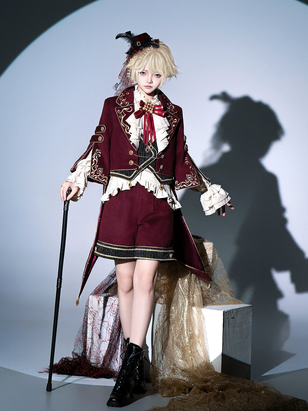 Letters from Unknown Star~Heir~Ouji Lolita Shorts Set Military Prince Lolita Coat and Blouse