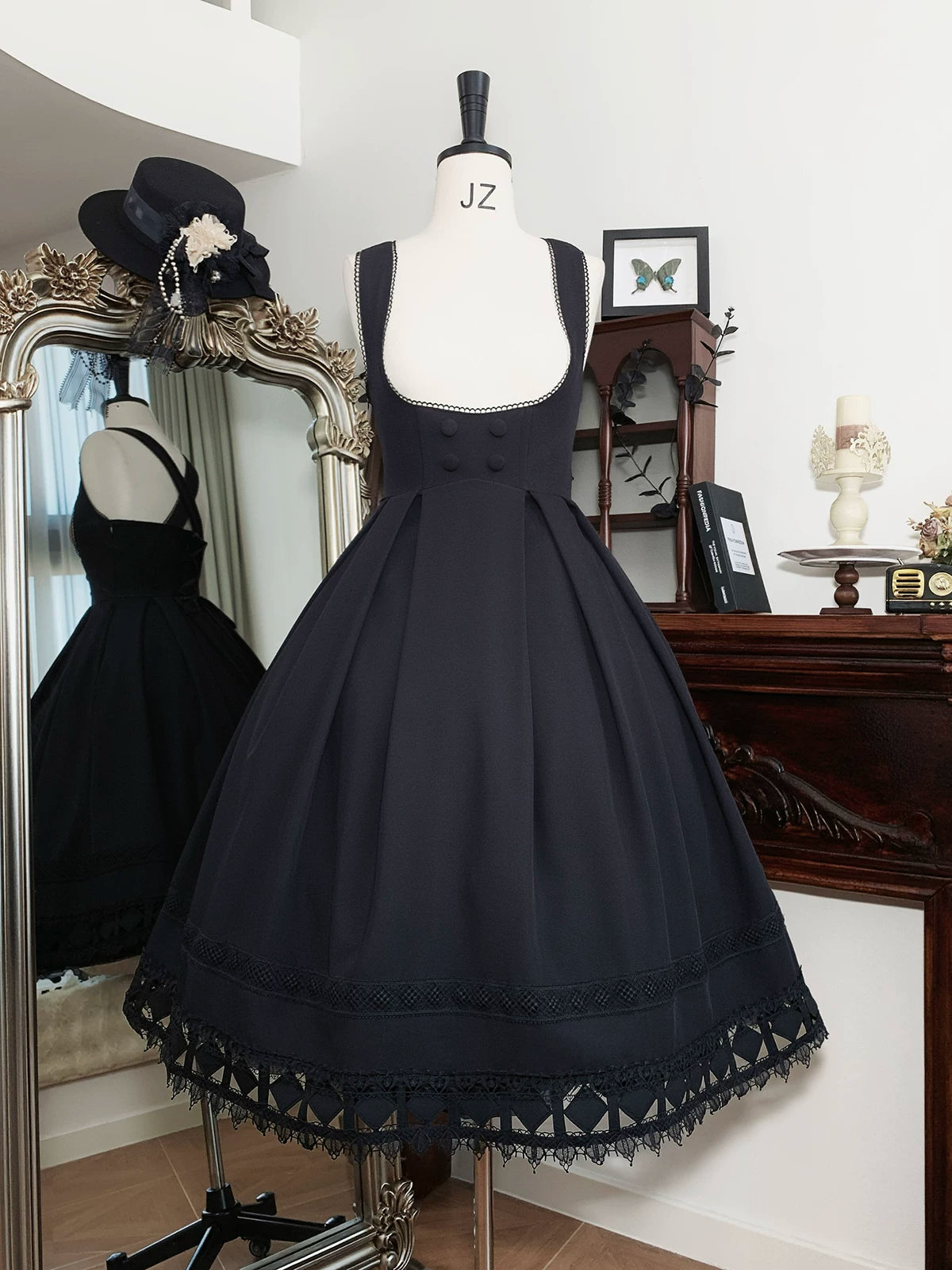 Serenade - Bust-Supporting Elegant Lolita JSK Dress, Three Length Styles 44419:807378