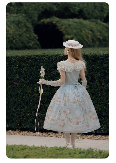 Midsummer Story~Velandri Gardens~Elegent Lolita JSK Dress Off Shoulder Dress with Cape   