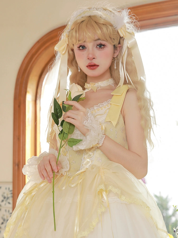 Flower And Pearl Box~Silk Ballet~Wedding Lolita Veil Accessories Set   