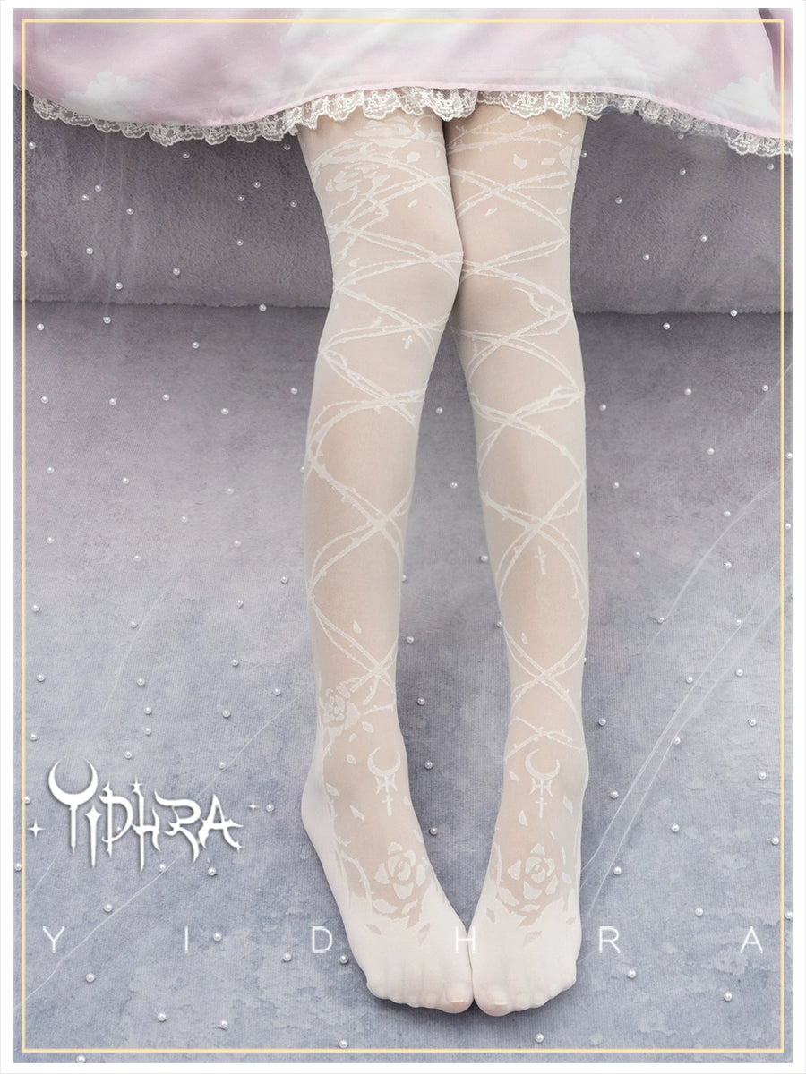 Yidhra梦之女巫原创{荆棘之眠}Gothic Lolita 夏季薄款 连裤袜   