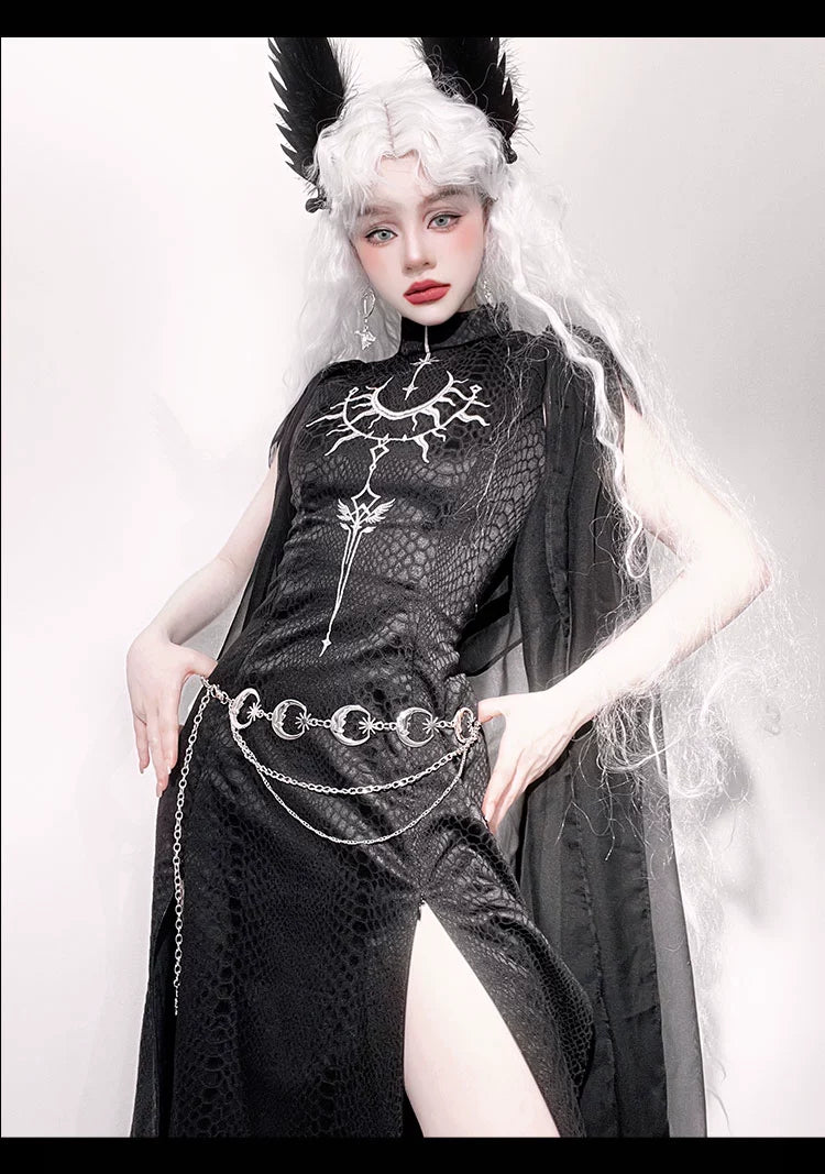 Morning mist and warbler~Oracle~Gothic Lolita JSK Jacquard Dress Cape Holy Set   