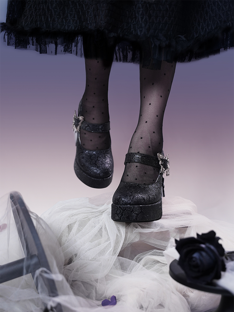 Dreamland~The cycle of all things~Lolita High Platform Shoes with Elegant Butterfly Buckle