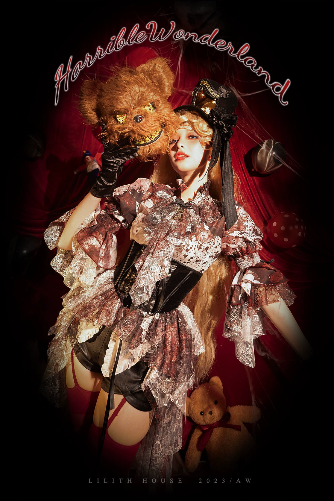 Lilith House~Horror Park~Gothic Lolita Irregular Hem Corset   