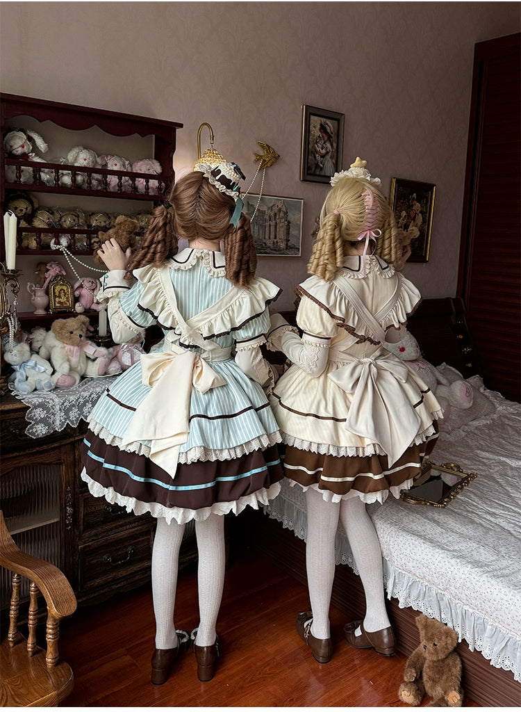 Sakurahime~Berry Bubble~Kawaii Lolita OP Tiered Ruffles Apron Lolita Dress