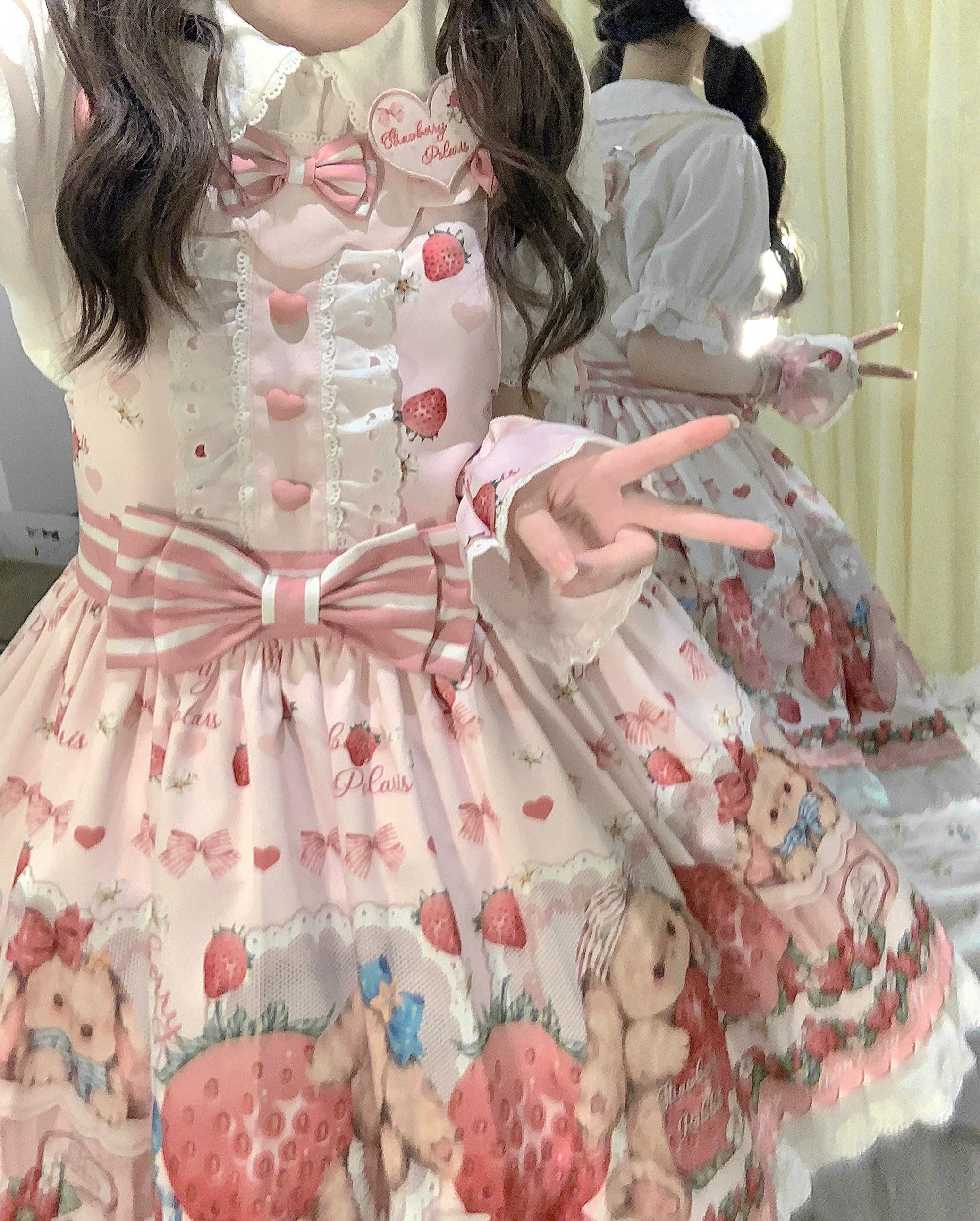 Rabbit Berry Gift Box - Sweet Lolita Cotton Shirt, Peter Pan Collar 44491:810926