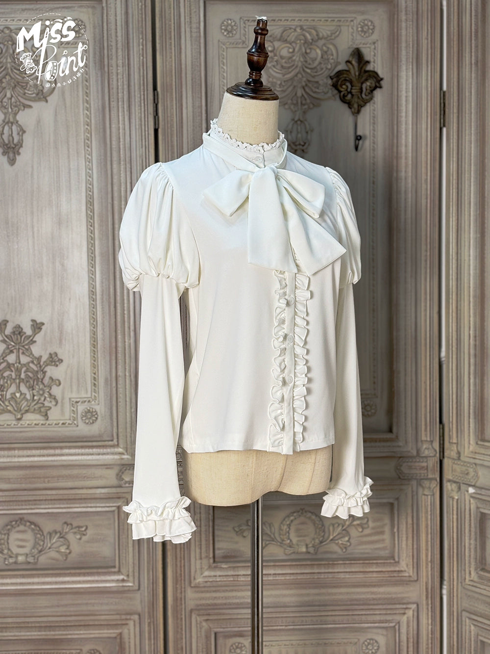 Miss Point - Classical Chocolate - Classic Lolita Blouse Customized Reteo Lolita Shirt White blouse only XS
