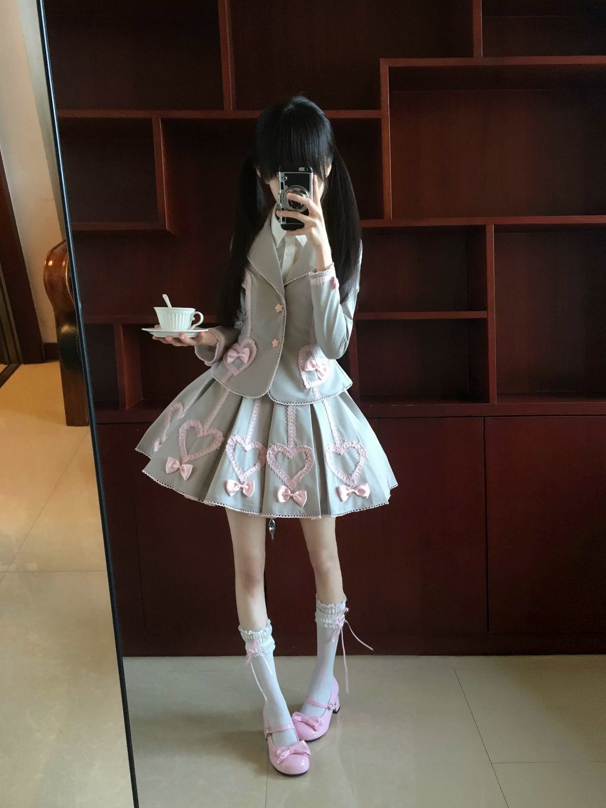 Promise After Class - Old School Lolita Fitted Blazer & Pleated Skirt Set 45492:849827