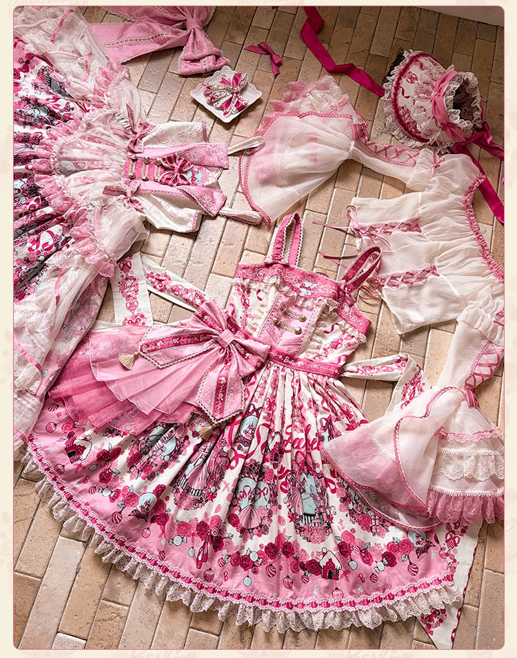 Nutcracker - IP Collaboration Sweet Lolita JSK & OP, Princess & Rose Print 45890:866744