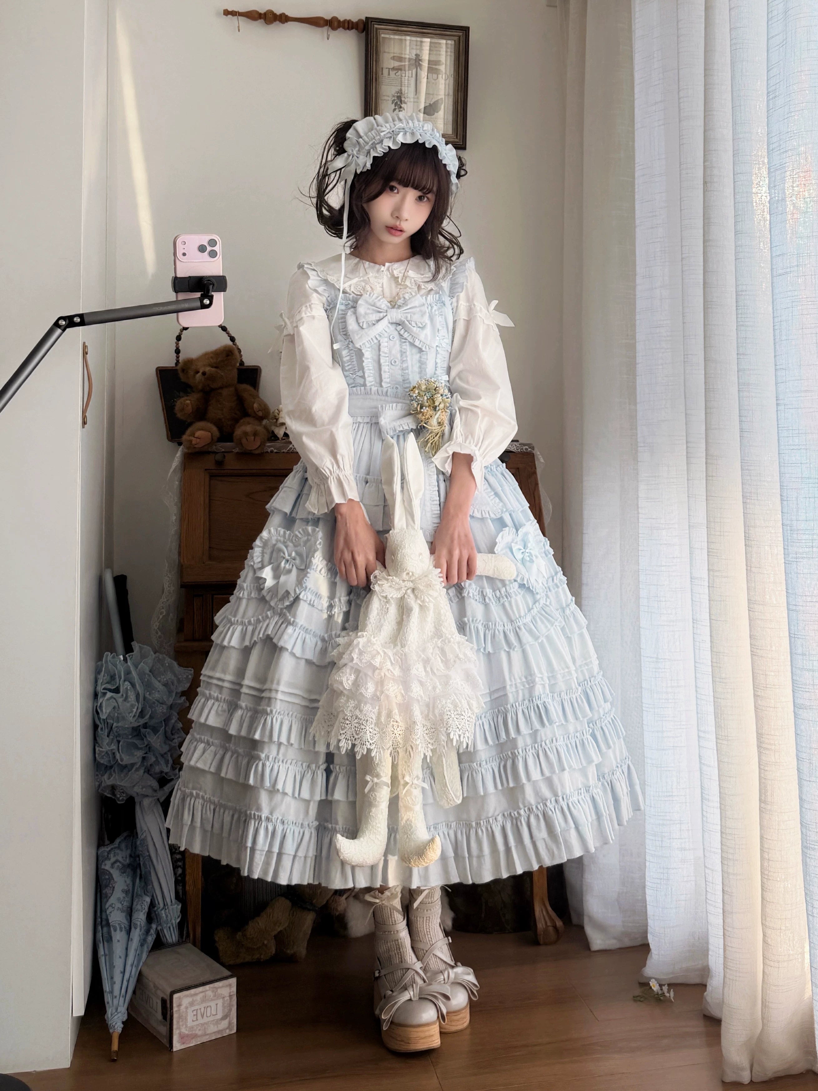 Loveheart - Solid Classic Lolita JSK Dress, Tiered Hem 44486:810065
