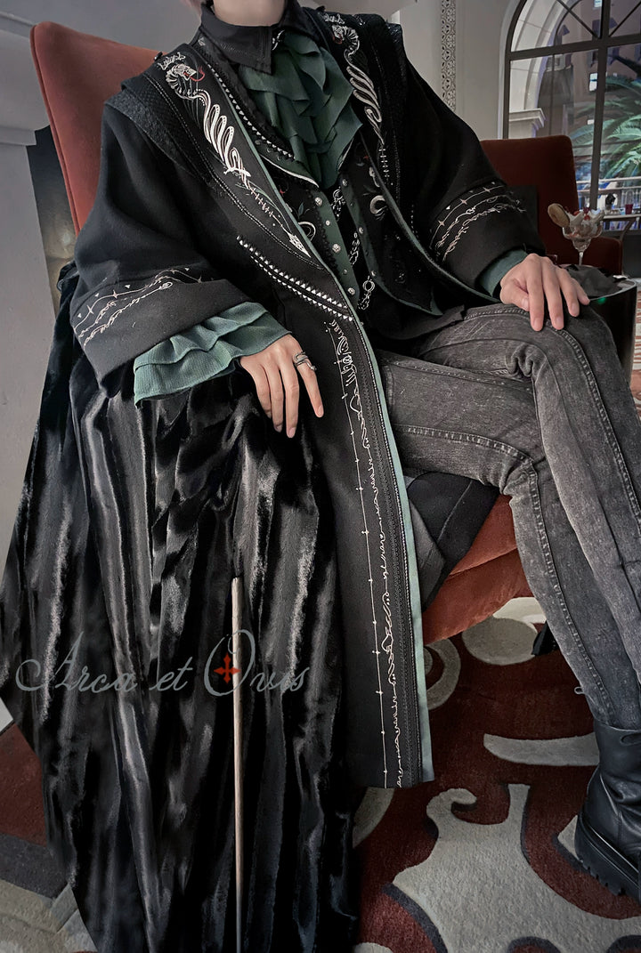 Arca et Ovis~Magic Academy G~Ouji Lolita Overcoat Embroidered Gothic Prince Long Coat