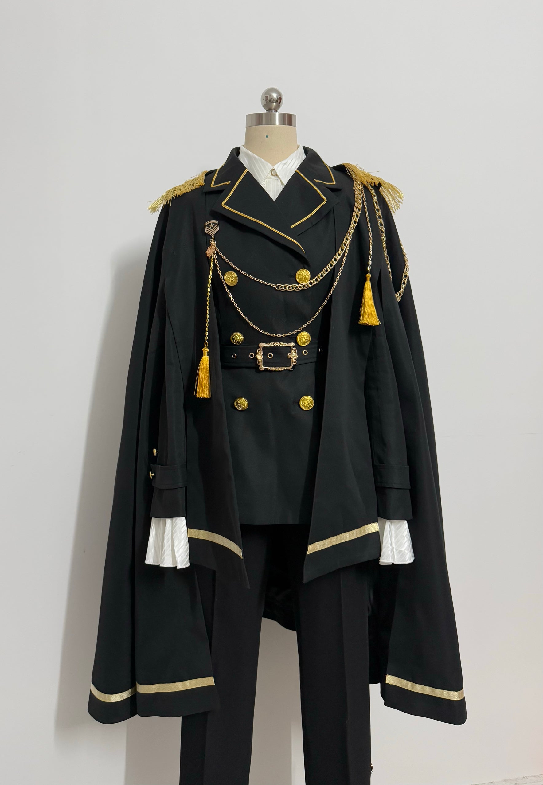 Gazing Galactic - Dawnbreak - Ouji Lolita Pants Suit with Military Coat and Cape Full Set (coat+pants+cape) S