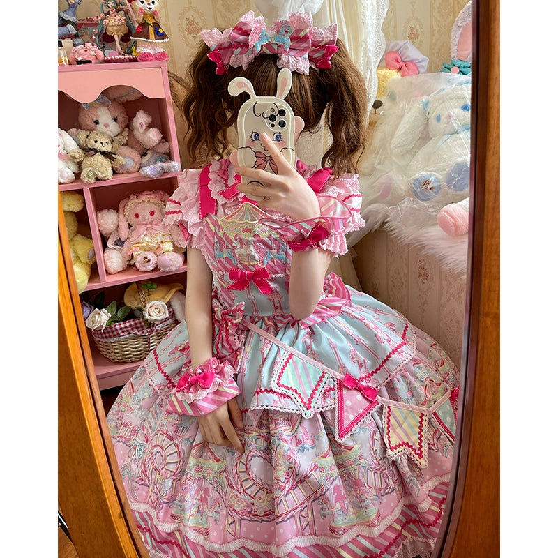 (Buyforme)Letters from Unknown Star~Candy Park Salopette Sweet Lolita Jumper Dress Set