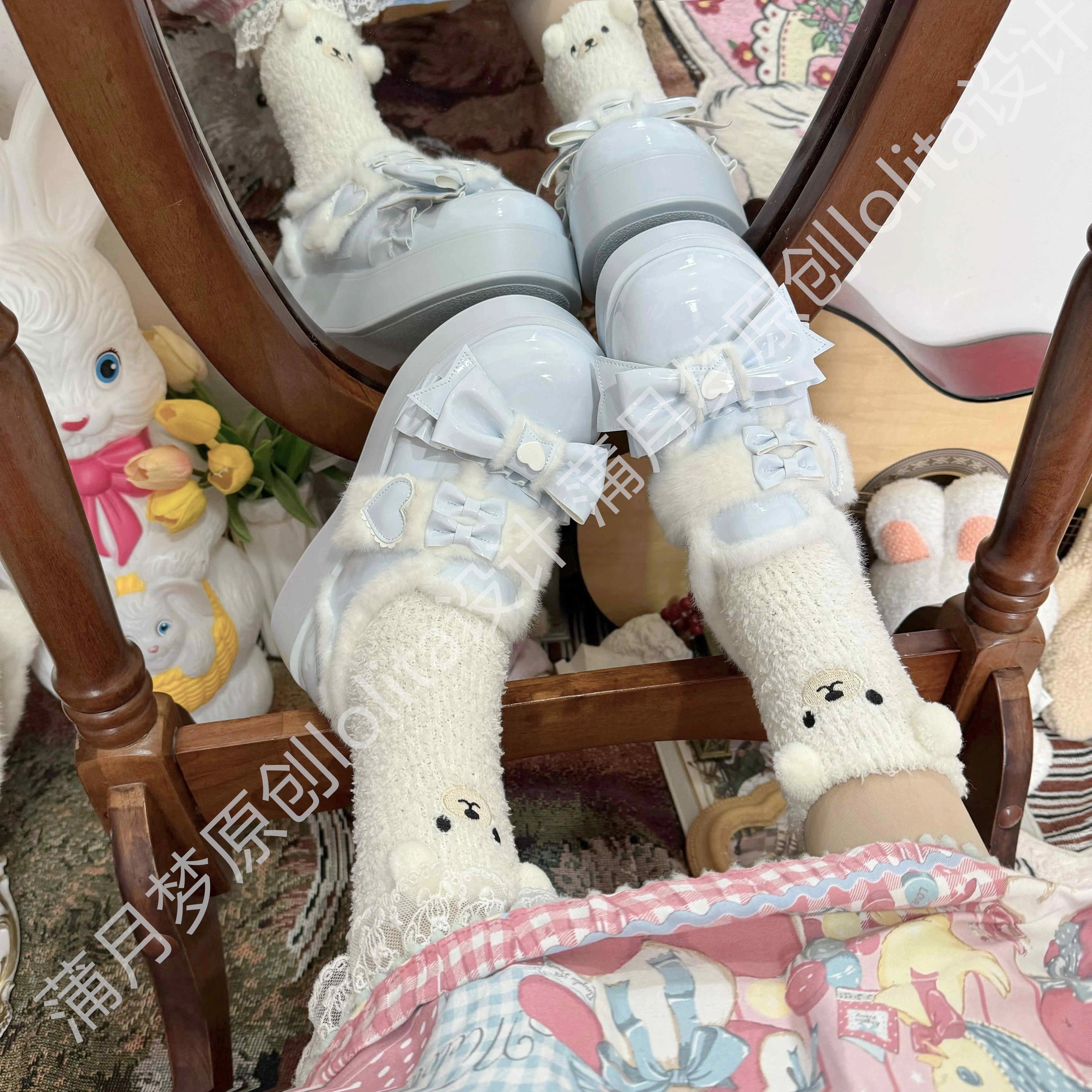 Puyuemeng - Cozy Cake - Winter Warm-lined Sweet Lolita Platform Shoes 44044:793940