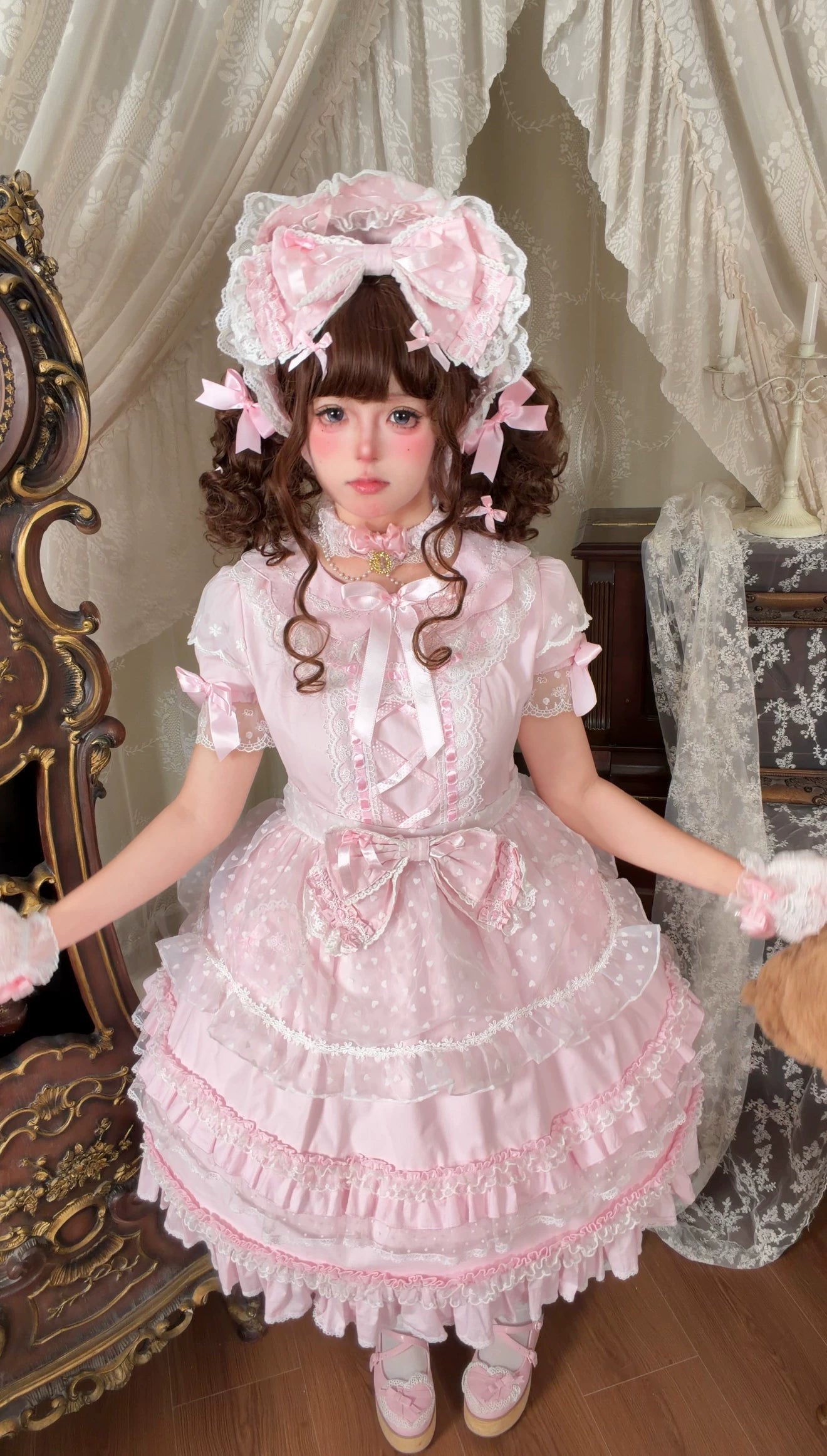 Petal Pastry Chef - Old School Lolita OP Dress with Back Rabbit Ear
