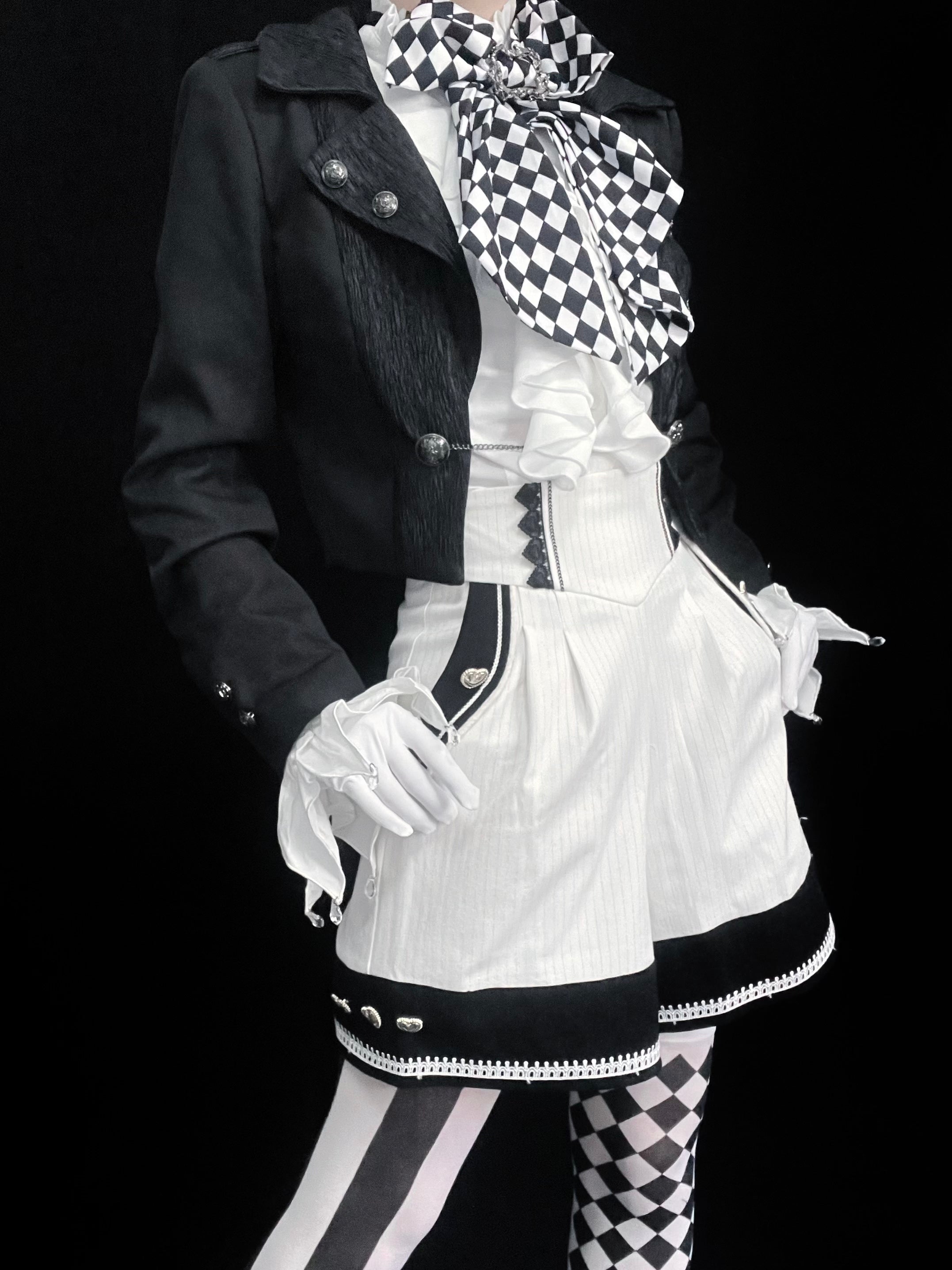 Open Front Ouji Lolita Short Coat, Detachable Trailing 44445:808764