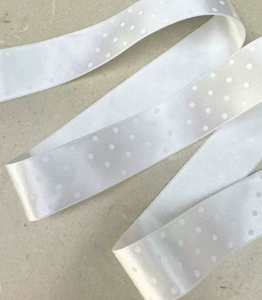 MAID - Sweet Lolita Headdress, Polka Dot Bow, Bunny Ear White Bow + White Bunny Ears