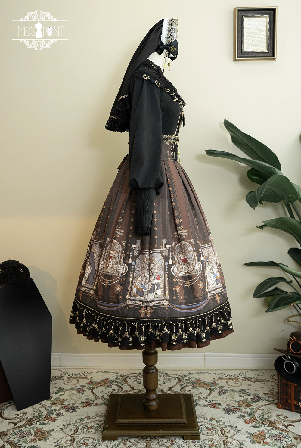 Miss Point - Demon Hunting Notes - Fishbone Gothic Lolita Skirt 33614:433838