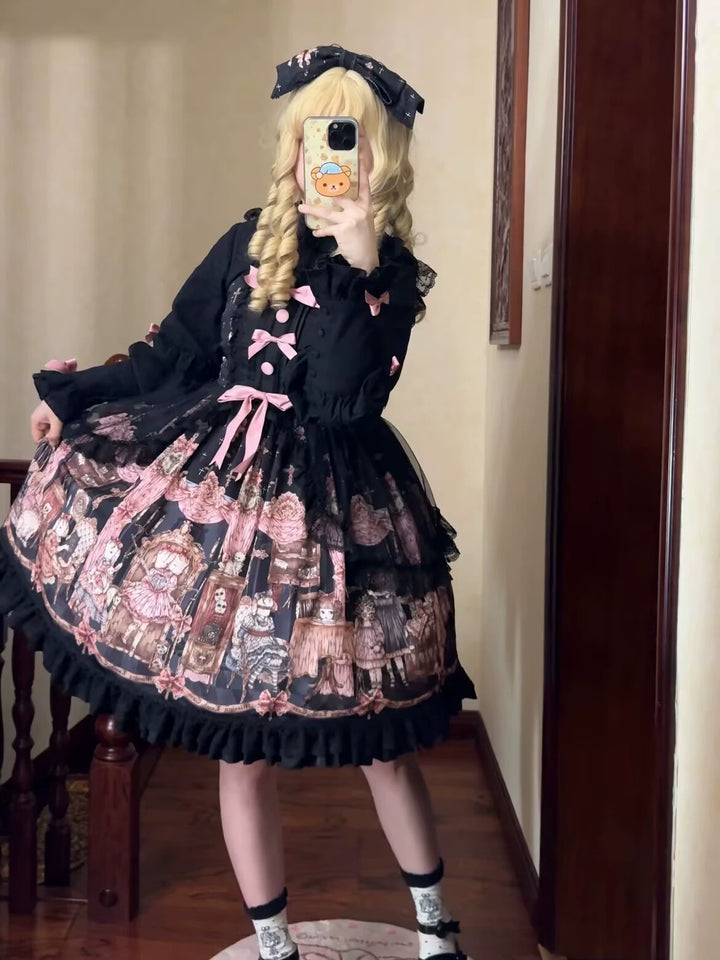 Uncle Wall Original~Missing Lamb Case~Gothic Lolita Dress Set with Sheep Prints 42971:760826