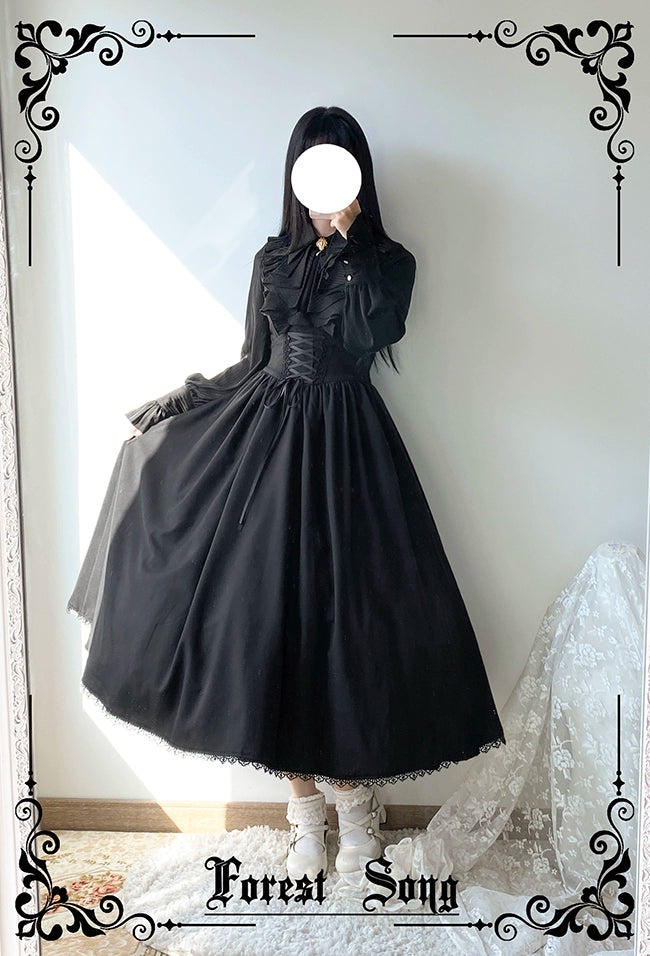 Forest Song~Astris~Classic Lolita SK Double-sided Wearing Fishbone Skirt