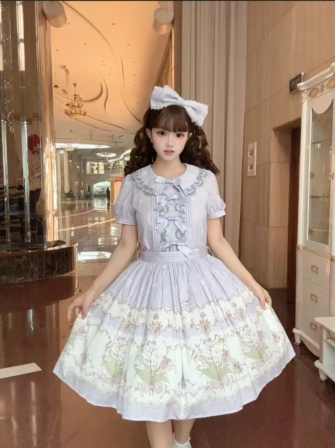 Jenny Flower - Cotton Old School Lolita Floral Printed OP Dress 45608:855911