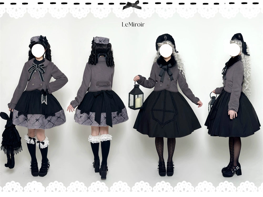 LeMiroir~Winter Solstice Coat~Sweet Lolita Woolen Coat Embroidery Skirt Short Outwear 40360:657056